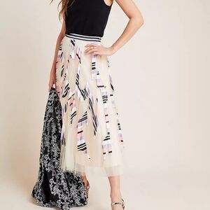 Geisha Designs Mae Pleated Tulle Midi Skirt size S NWT